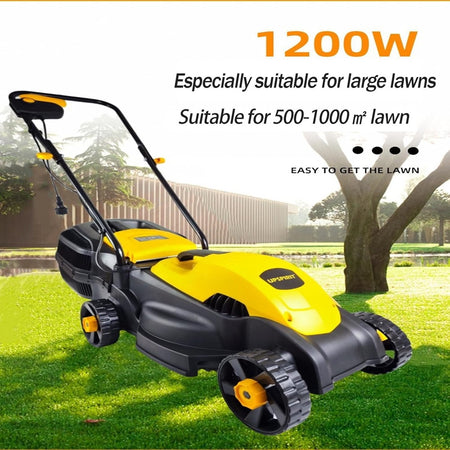 Tosaerba Elettrico 1200 W Taglio 32 Cm Capacità Cesto 30 Lt A Batteria Per Giardini