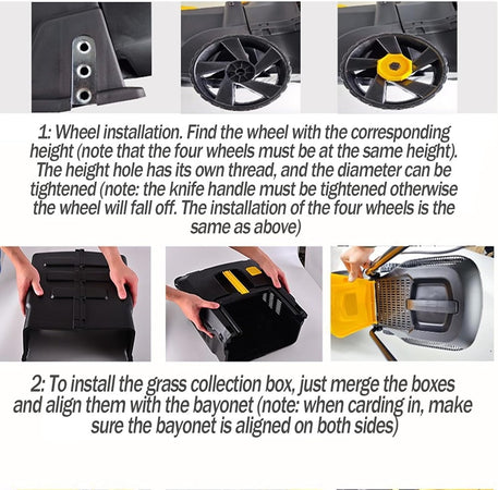 Tosaerba Elettrico 1200 W Taglio 32 Cm Capacità Cesto 30 Lt A Batteria Per Giardini
