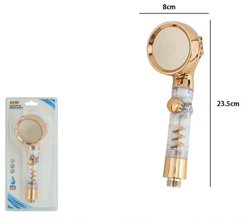Doccetta Con Pulsante Stop Multigetto Doccia Bagno Soffione Ventola A Spirale 87533