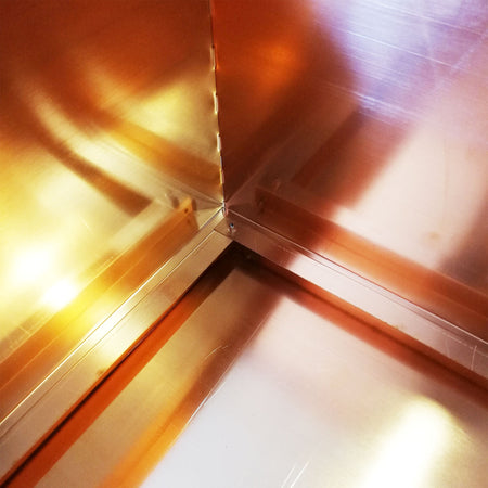 Cassetta H 70 x L 45 x P 20cm cassonetto contenitore rame sportello cieco