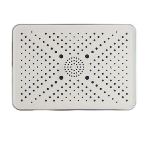 Soffione Doccia Bagno Rettangolare Ugelli Fori Miscelatore 32x22cm Abs Cromato 87538