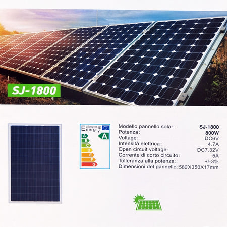 Faretto Led Esterno Con Pannello Energia Solare 800 W Batteria 12 Ore Faro Ip67