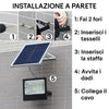 Faretto Led Esterno Con Pannello Energia Solare 800 W Batteria 12 Ore Faro Ip67