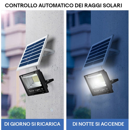 Faro A Led Con Pannello Solare 200 W Luce Bianca Fredda 6500k Batterie Al Litio