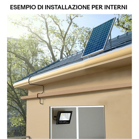 Faro A Led Con Pannello Solare 200 W Luce Bianca Fredda 6500k Batterie Al Litio