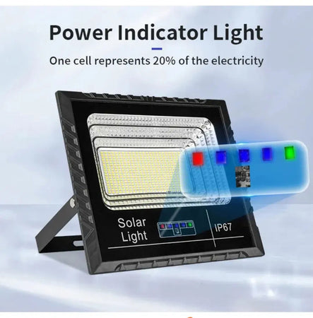 Faretto Luce Solare Con Pannello Fotovoltaico 300 W Ip65 Impermeabile Telecomando