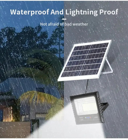 Faretto Luce Solare Con Pannello Fotovoltaico 500w Ip65 Impermeabile Telecomando