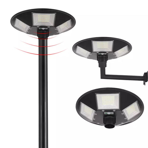 Lampione Ufo Led Solare 350w Sensore Movimento Crepuscolare Luce Fredda 6500k Ip65