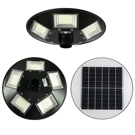 Lampione Ufo Led Solare 350w Sensore Movimento Crepuscolare Luce Fredda 6500k Ip65
