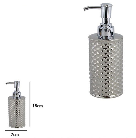 Dispenser Sapone Liquido Accessorio Bagno Silver Con Effetto Cuoricini Arredo 87817