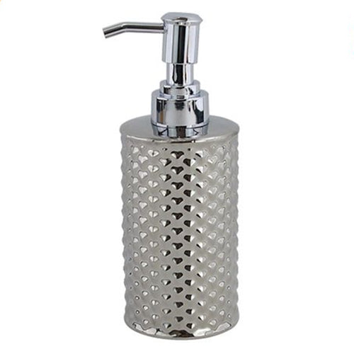 Dispenser Sapone Liquido Accessorio Bagno Silver Con Effetto Cuoricini Arredo 87817