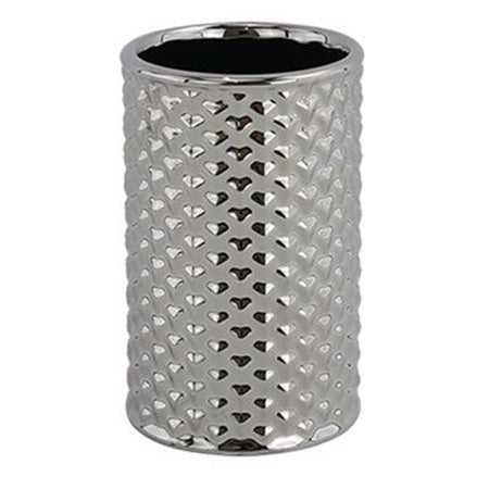 Bicchiere Porta Spazzolini Accessorio Silver Con Effetto Cuoricini Arredo Bagno 87818