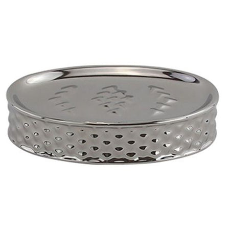 Piattino Porta Sapone Saponetta Accessorio Bagno Silver Con Effetto Cuoricini 87819
