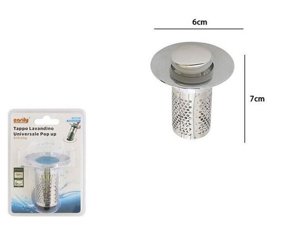 Tappo Per Lavandino Lavabo Universale Pop Up Cucina Bagno Filtro Di Scarico 87339