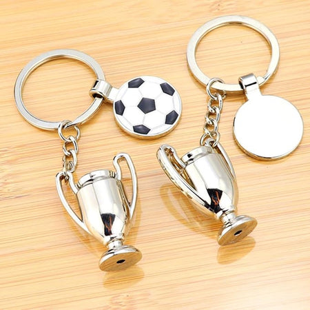 Set 12 Pz Portachiavi Da Calcio Con Pallone Coppa Per Uomo Donna Sportivo Bomboniere