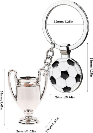 Set 12 Pz Portachiavi Da Calcio Con Pallone Coppa Per Uomo Donna Sportivo Bomboniere