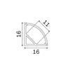 Profilo Ang Tondo Slot Alluminio-Materie Plastiche Bianco 300Cm D16X16