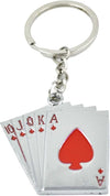 Set 12 Pz Portachiavi Design A Forma Di Carte Da Gioco Cuori Charm Regalo Bomboniere