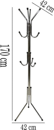 Appendiabiti Da Terra 170 Cm Attaccapanni 11 Ganci Cromato Piantana Appendi Abiti