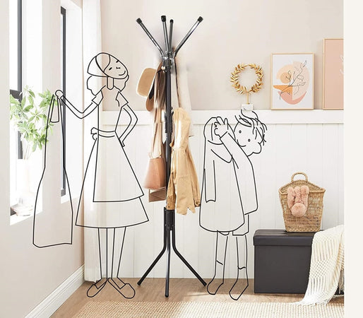 Appendiabiti Da Terra 170 Cm Attaccapanni 11 Ganci Cromato Piantana Appendi Abiti