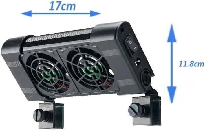Doppia Ventola Di Raffreddamento Per Acquario Ventilatore Doppio 12v 50mm Fs-602