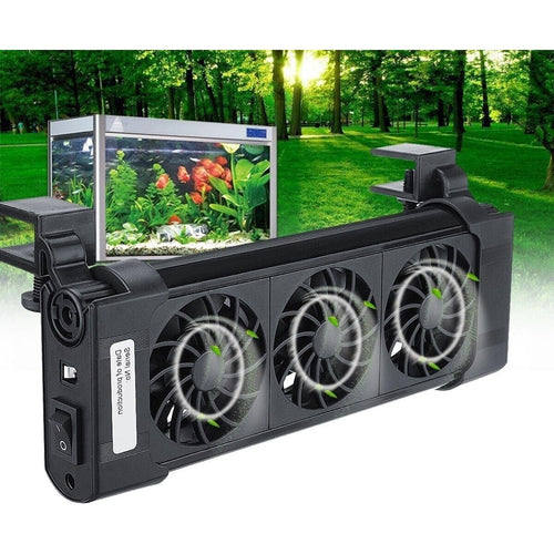 Tripla Ventola Di Raffreddamento Per Acquario 3 Ventole 12 Volt 0.5a 50mm Fs-603