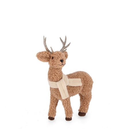 Pupazzo Renna "Kerrie" marrone in polistirolo per decorazione natalizia