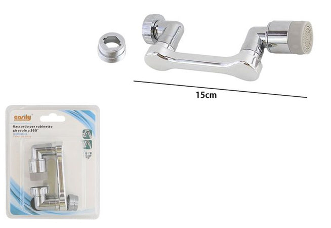 Raccordo Per Rubinetto Braccio Girevole A 360° In Plastica Universale 15cm 87523