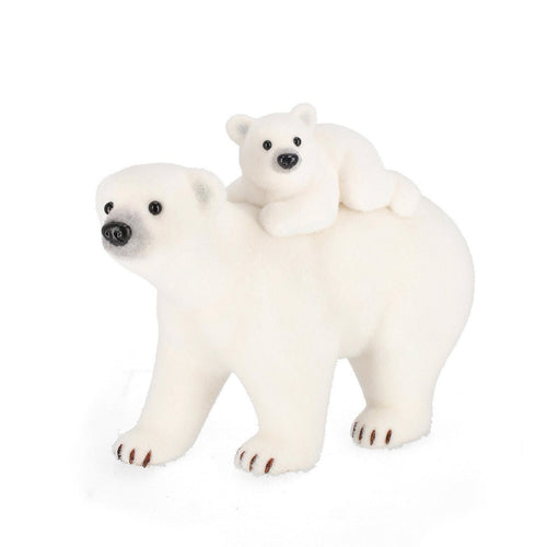 Famiglia orso Stevie in poliestere e polistirolo per decorazione natalizia