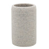 Bicchiere Porta Spazzolini Dentifricio Effetto Tela Juta Intrecciato Naturale Bagno 87827