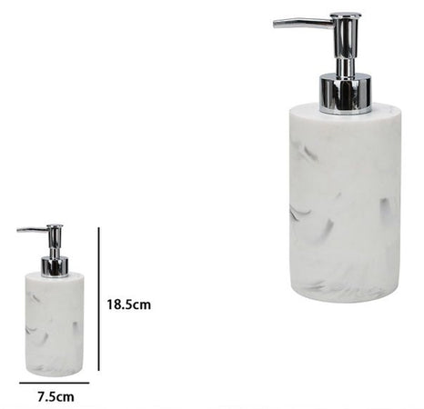 Dispenser Dosatore Sapone Liquido Accessorio Bagno Arredo Effetto Marmo Bianco 87829