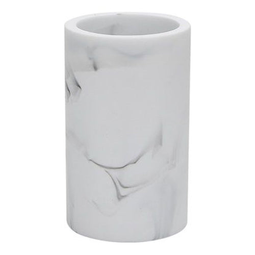 Bicchiere Porta Spazzolini Effetto Marmo Bianco Accessorio Arredo Da Bagno 87830