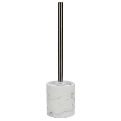 Porta Scopino Con Scopettino Wc Bagno Effetto Marmo Bianco Accessorio Arredo 87832