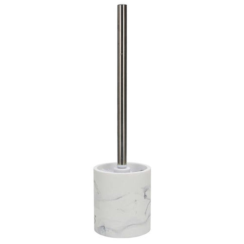 Porta Scopino Con Scopettino Wc Bagno Effetto Marmo Bianco Accessorio Arredo 87832