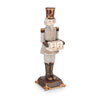 Statuetta decorativa avvento in poliresina Soldatino schiaccianoci Edwyn natalizio h 31,5 cm