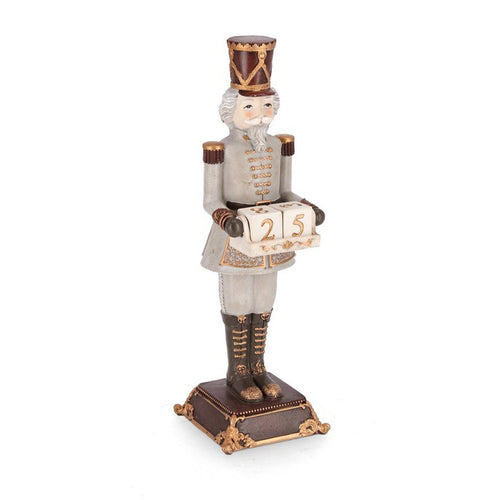 Statuetta decorativa avvento in poliresina Soldatino schiaccianoci Edwyn natalizio h 31,5 cm