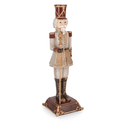 Statuetta decorativa in poliresina Soldatino schiaccianoci Edwyn natalizio h 42 cm