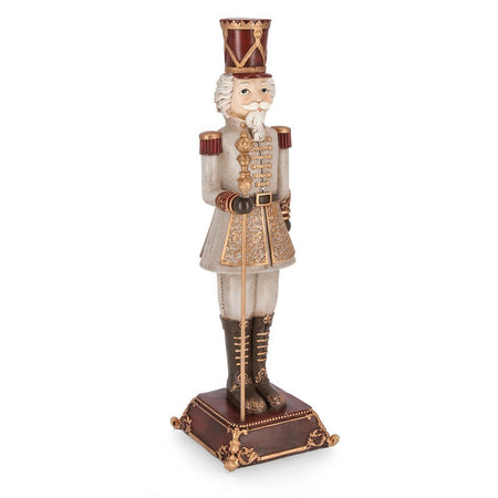 Statuetta decorativa in poliresina Soldatino schiaccianoci "Edwyn" natalizio h 42 cm