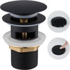 Piletta Click Clack Lavabo Lavandino Universale 1/4 Pop Up Tappo Di Scarico Nero 59606