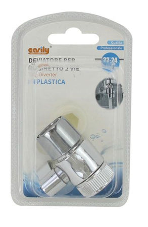 Deviatore Valvola Per Rubinetto A 2 Vie In Plastica Adattatore Filtro 22-24mm 87981