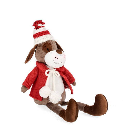 Cane peluche natalizio Camillo con cappello decorazione per interno