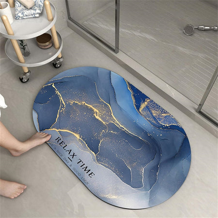 Tappeto Tappetino Antiscivolo Da Bagno Doccia Ovale Morbido Assorbente 38x58cm 87225
