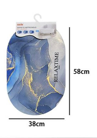 Tappeto Tappetino Antiscivolo Da Bagno Doccia Ovale Morbido Assorbente 38x58cm 87225