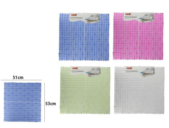 Tappeto Tappetino Antiscivolo Per Vasca Da Bagno Doccia Colorato 51x53 Cm 59640