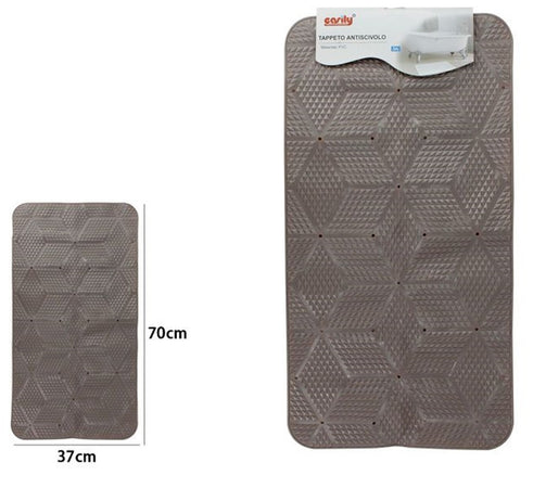 Tappeto In Pvc Antiscivolo Per Vasca Bagno Doccia 70x37cm Effetto Geometrico 59620