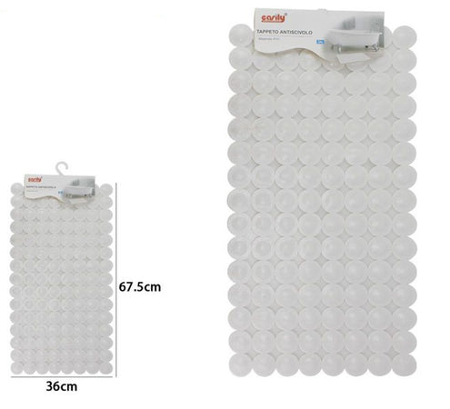 Tappeto Tappetino In Pvc Antiscivolo Per Vasca Da Bagno Doccia 67.5x36cm Bianca 59610