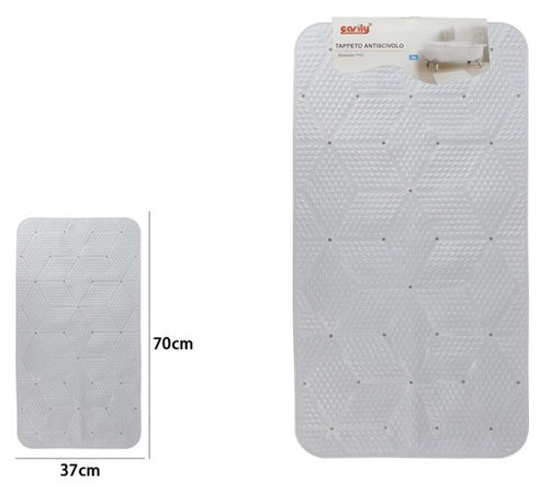Tappeto In Pvc Antiscivolo Per Vasca Da Bagno Doccia 70x37cm Effetto Geometrico 59619