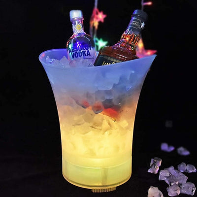 Secchiello Per Ghiaccio A Led Altoparlante Bluetooth Wireless Portatile Spiaggia Feste