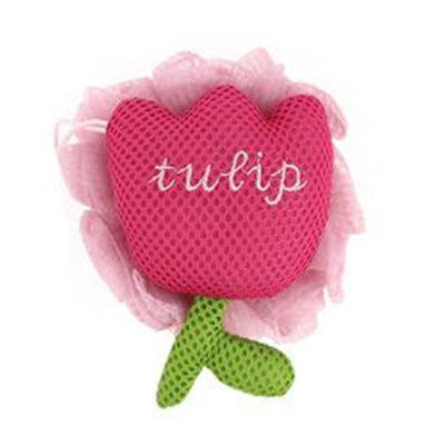 Spugna Doccia A Rete Bagno Esfoliante Pelle Corpo Con Fiore Di Tulipano Rosa 10771