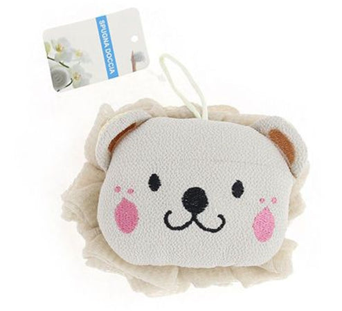 Spugna A Rete Per Doccia Bagno Spugnetta Esfoliante Pelle Corpo Con Cagnolino 10772